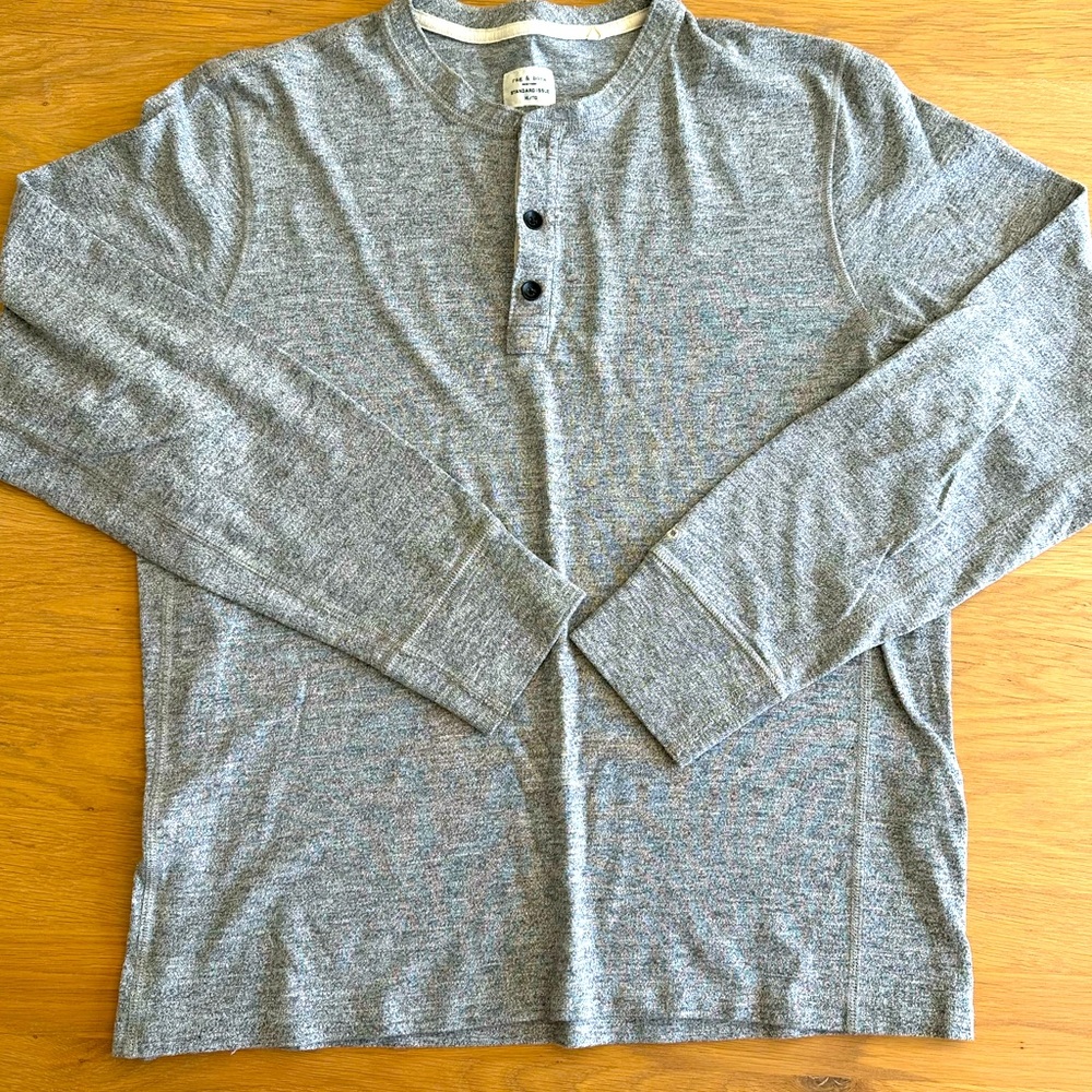 Rag & Bone Men's Heather Gray Henley Shirt